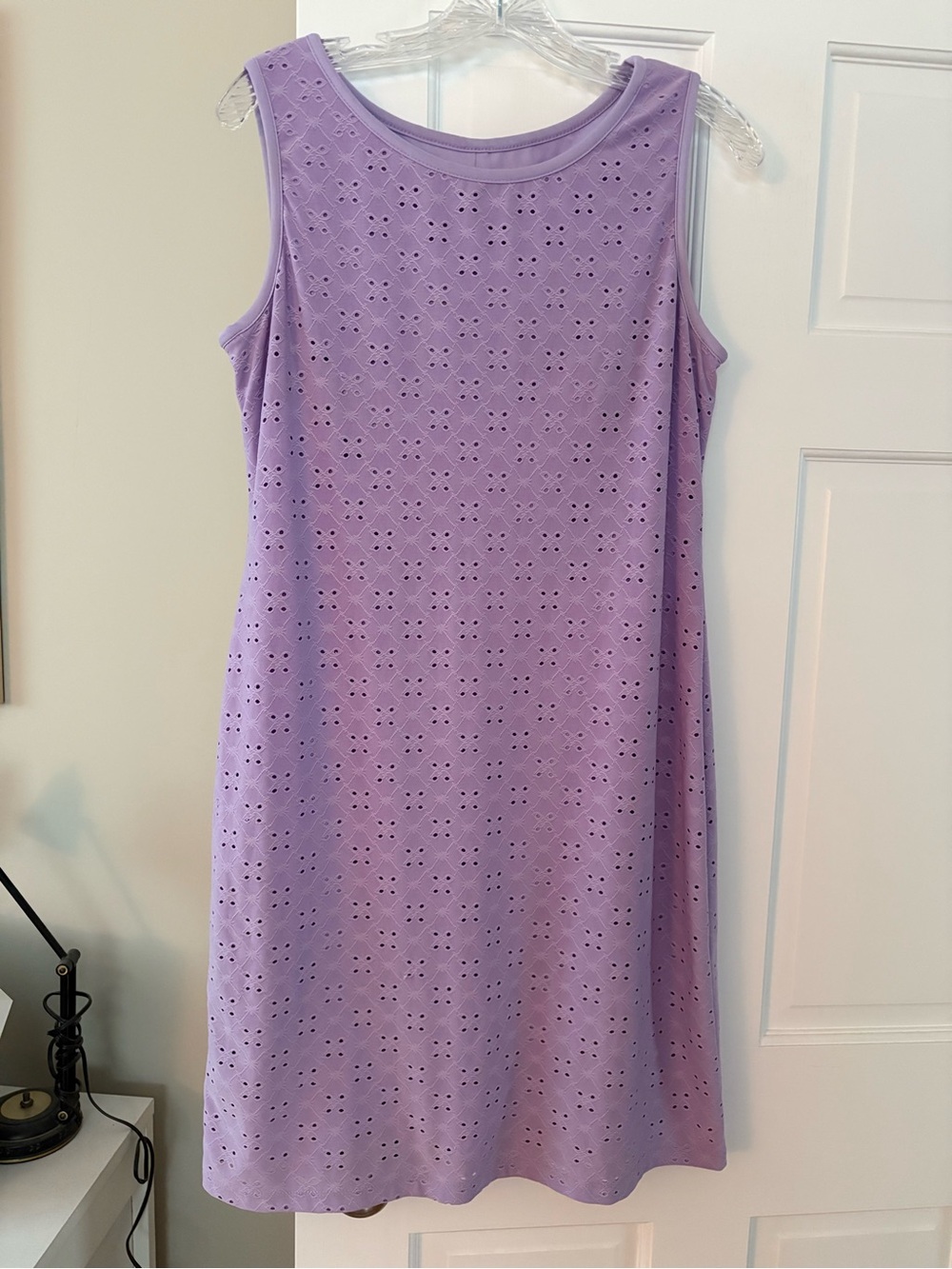 Ronni Nicole Lavender Eyelet Midi Shift Dress